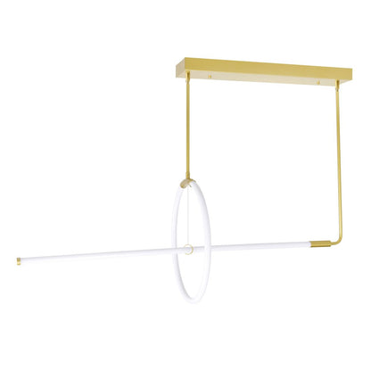 Hoops Integrated LED Geometric Satin Gold Chandelier