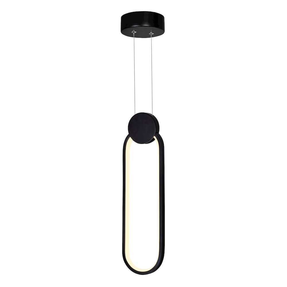 Pulley Integrated LED 4in Black Mini Pendant