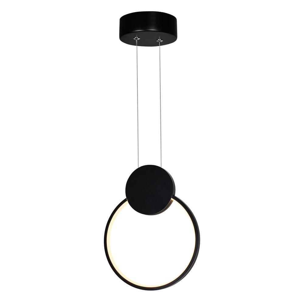 Pulley Integrated LED 8in Black Mini Pendant