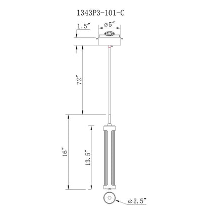 Neva Integrated LED 3in Black Pendant