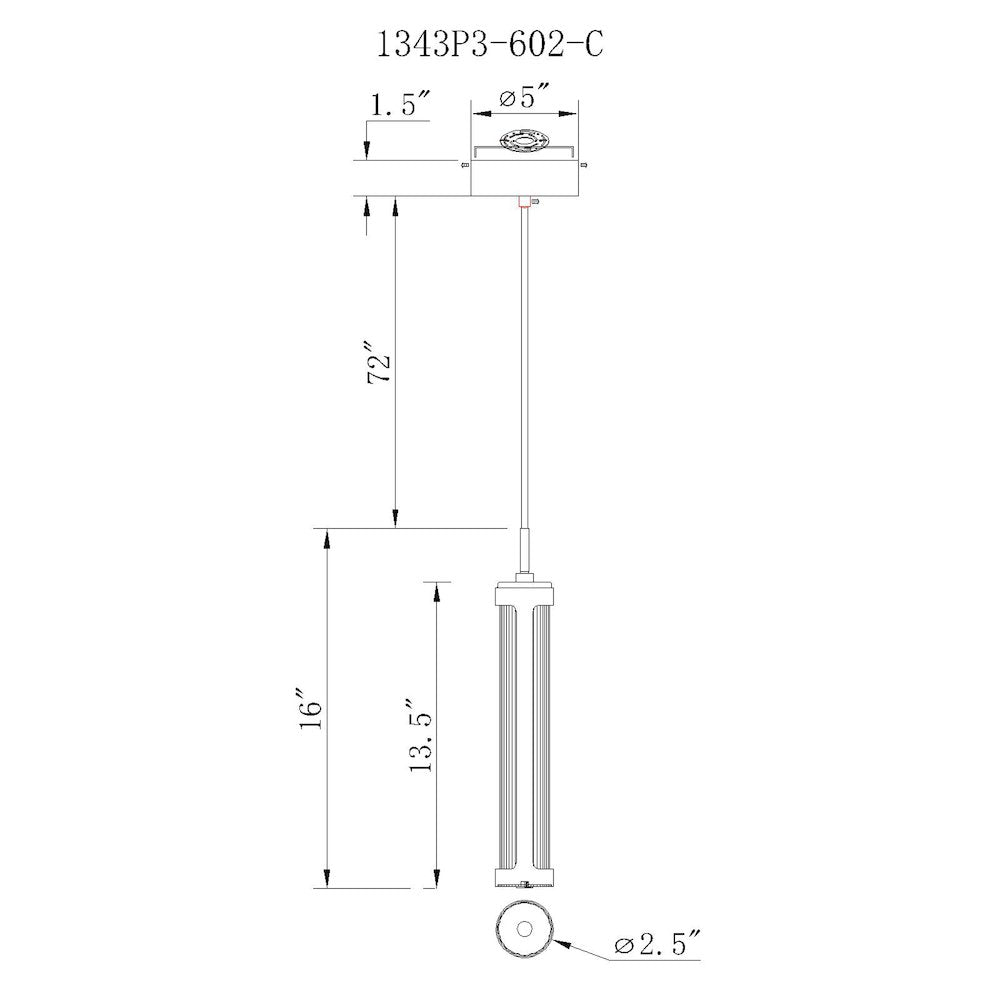 Neva Integrated LED 3in Satin Gold Pendant