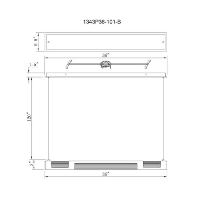 Neva Integrated LED 36in Black Chandelier