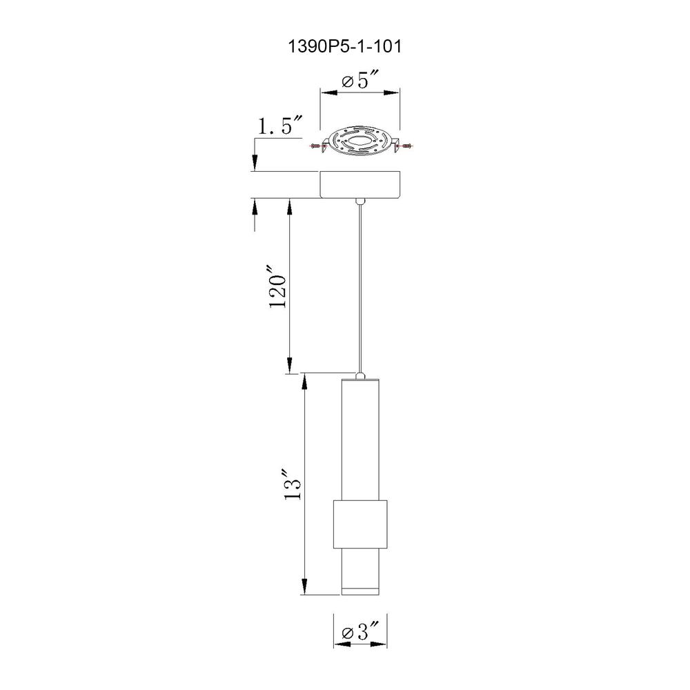 Lena Integrated LED 5in Black Mini Pendant