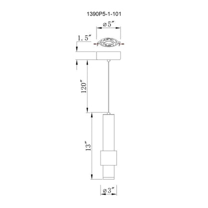 Lena Integrated LED 5in Black Mini Pendant