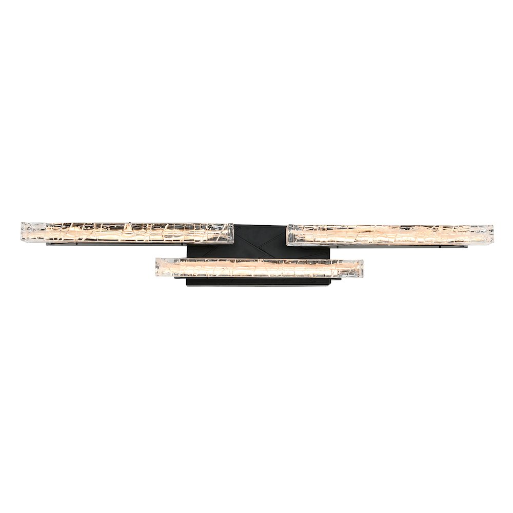 Valira Integrated LED Black Vanity Light with Handcrafted Glass
