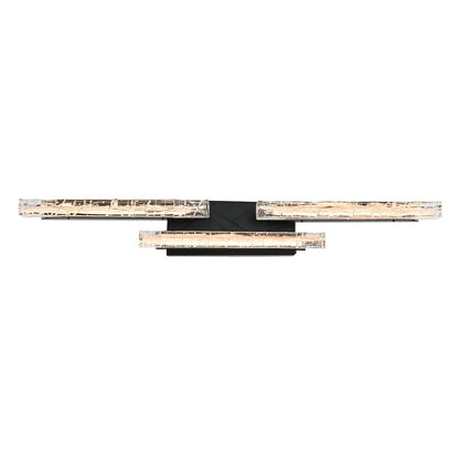 Valira Integrated LED Black Vanity Light with Handcrafted Glass