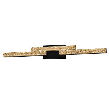 Stagger Integrated LED 36in Black Vanity Light with Handcrafted Glass