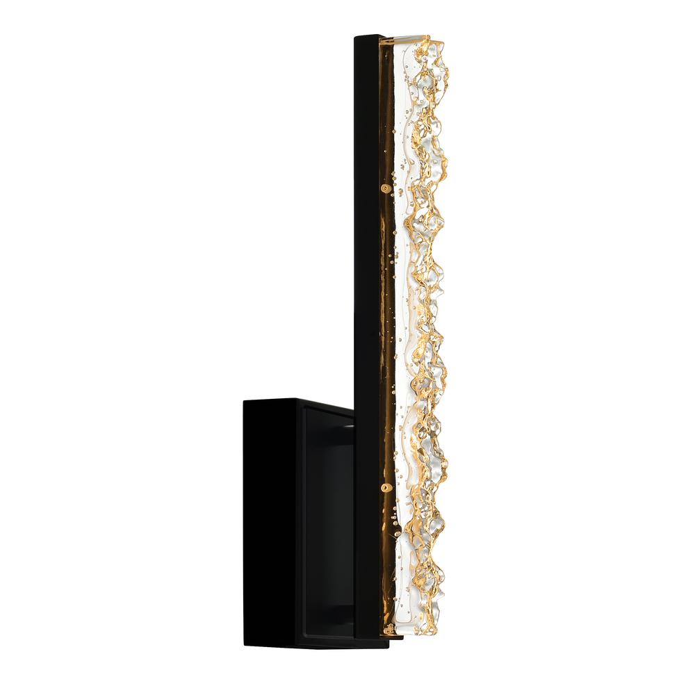 Stagger Integrated LED 5in Black Wall Light with Handcrafted Glass