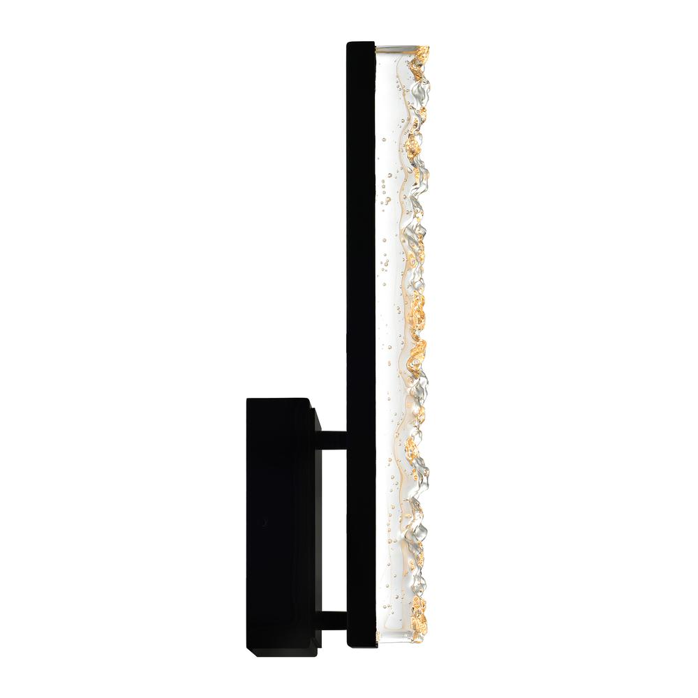 Stagger Integrated LED 5in Black Wall Light with Handcrafted Glass