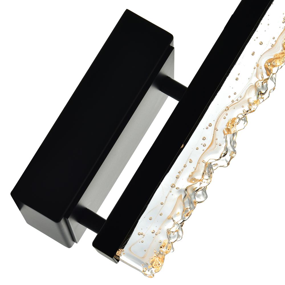 Stagger Integrated LED 5in Black Wall Light with Handcrafted Glass