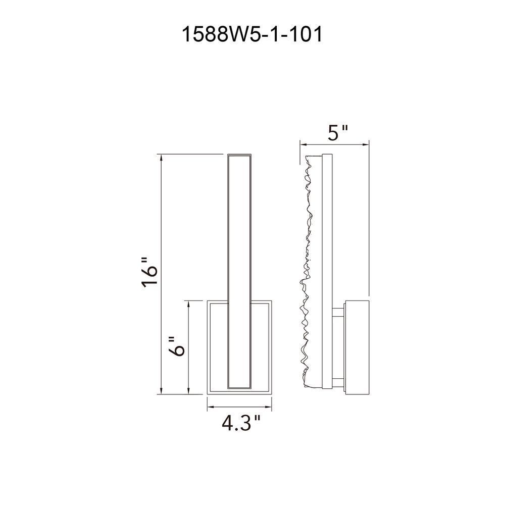 Stagger Integrated LED 5in Black Wall Light with Handcrafted Glass