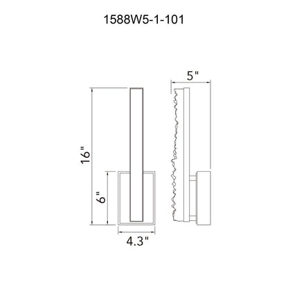 Stagger Integrated LED 5in Black Wall Light with Handcrafted Glass