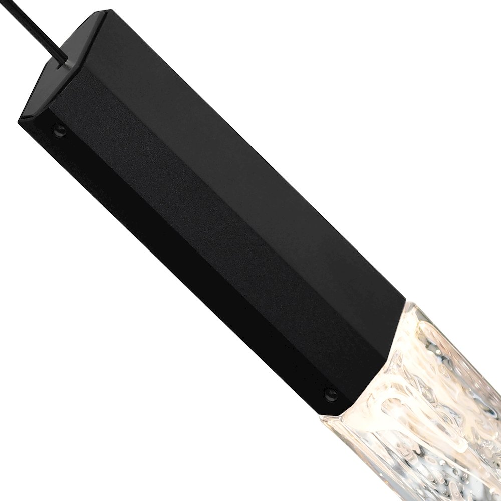 Greta Integrated LED 5in Black Mini Pendant with Handcrafted Glass