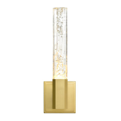 Greta Integrated LED 5in Brass Wall Light with Handcrafted Glass