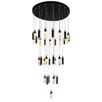 Olinda Integrated LED 33in Black Chandelier