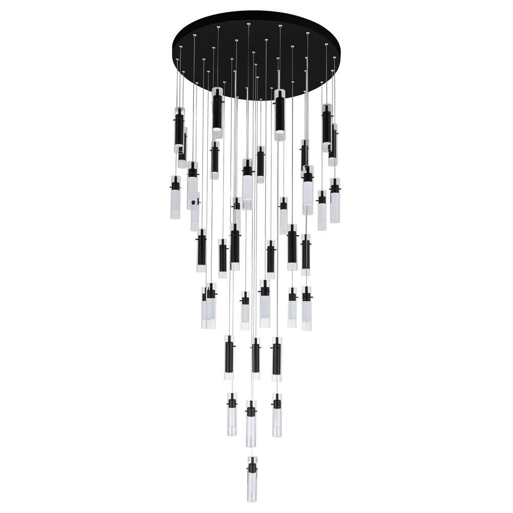 Olinda Integrated LED 33in Black Chandelier