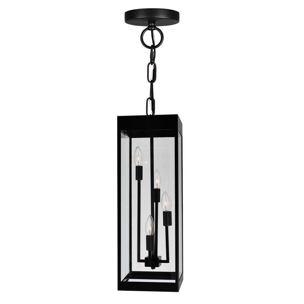 Windsor 4 Light Black Outdoor Pendant
