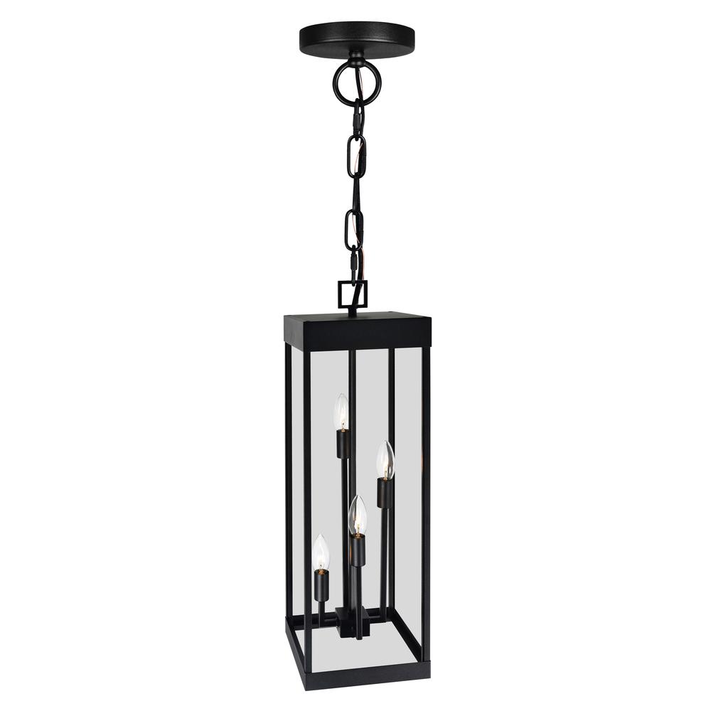 Windsor 4 Light Black Outdoor Pendant