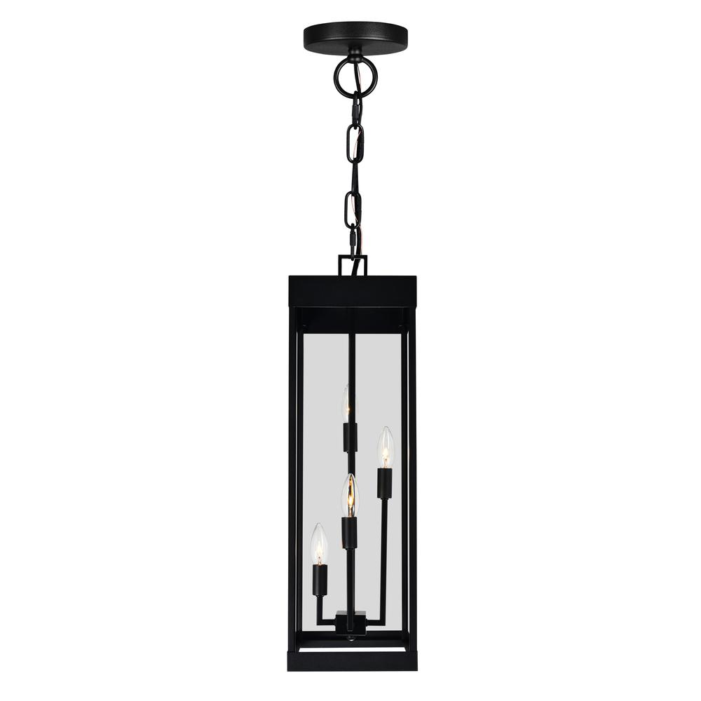 Windsor 4 Light Black Outdoor Pendant