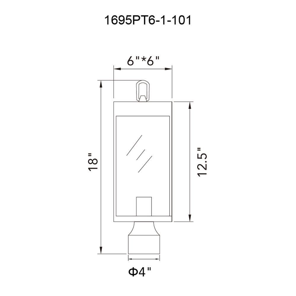 Windsor 1 Light Black Outdoor Lantern Head