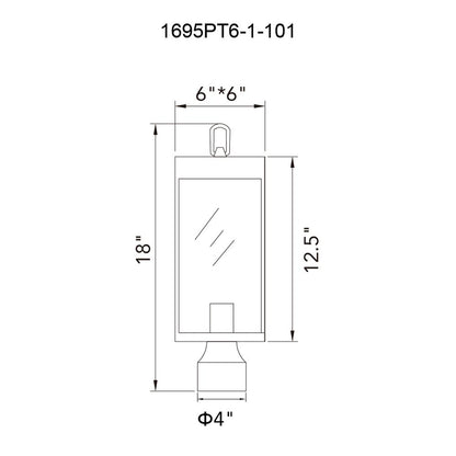 Windsor 1 Light Black Outdoor Lantern Head