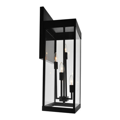 Windsor 4 Light Black Outdoor Wall Light