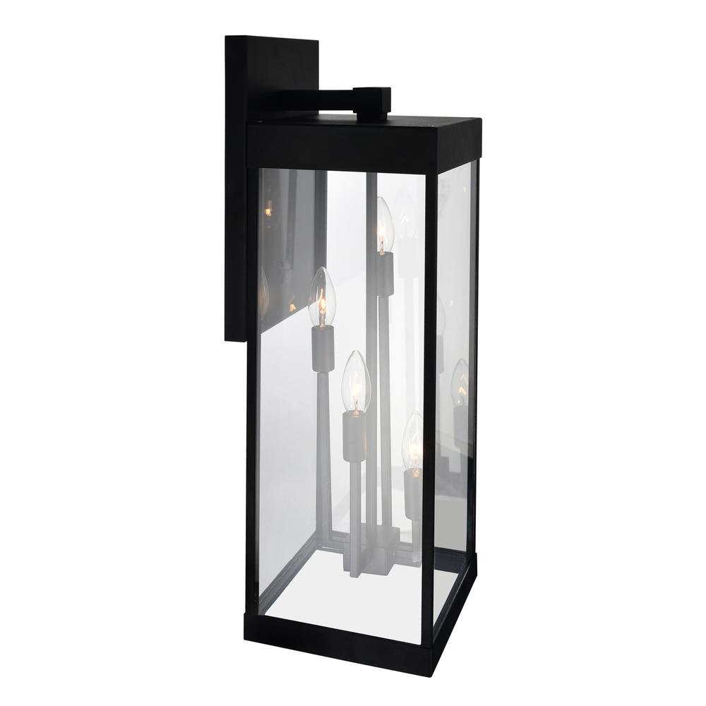 Windsor 4 Light Black Outdoor Wall Light
