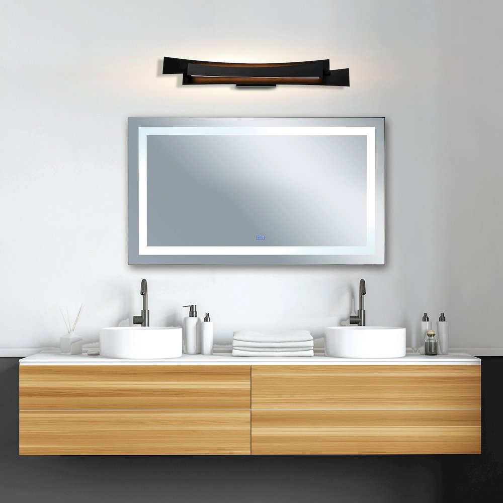 Candora Integrated LED 36in Black Vanity Light