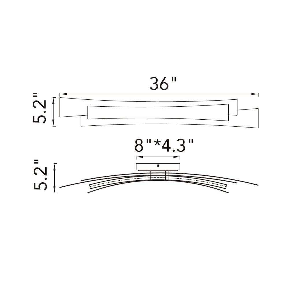Candora Integrated LED 36in Black Vanity Light