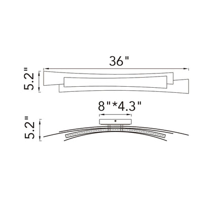 Candora Integrated LED 36in Brass Vanity Light