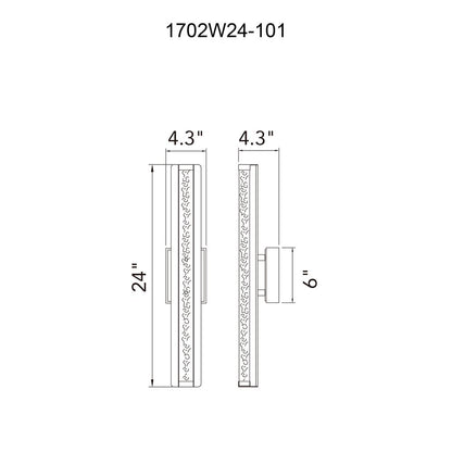 Fiji Integrated LED 24in Black Outdoor Wall Light