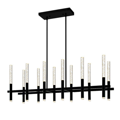 Dragonswatch Integrated LED 48in 12 Pendant Black Chandelier