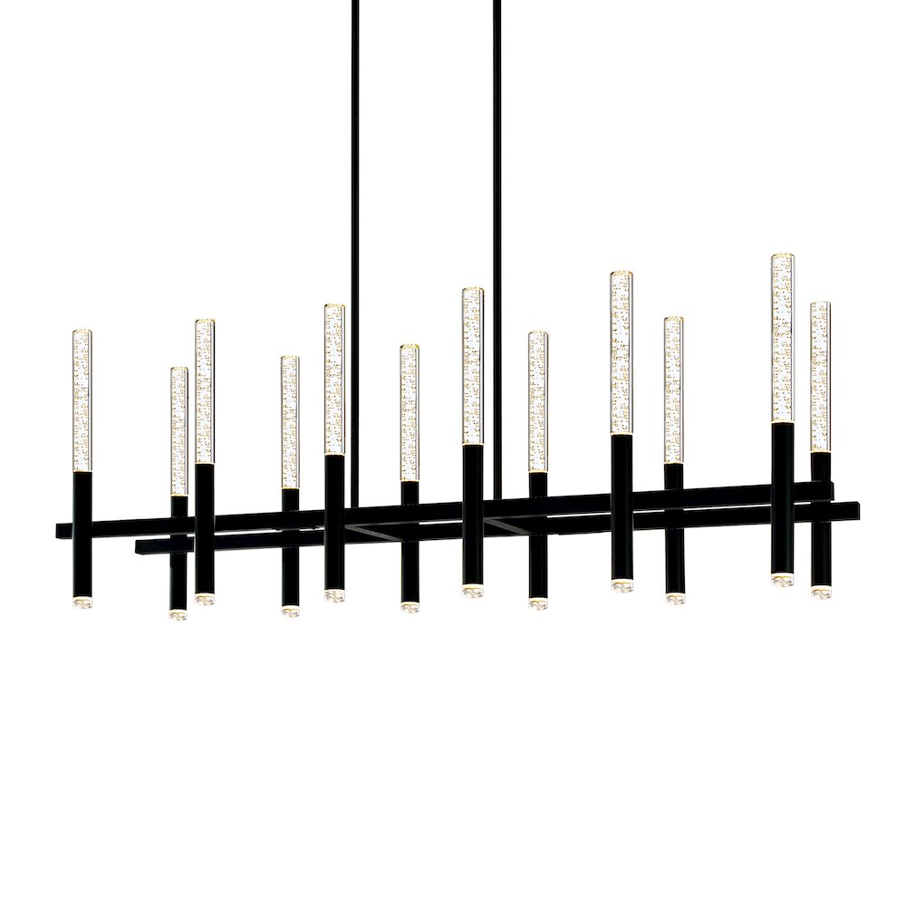 Dragonswatch Integrated LED 48in 12 Pendant Black Chandelier