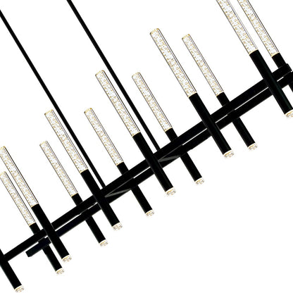 Dragonswatch Integrated LED 48in 12 Pendant Black Chandelier
