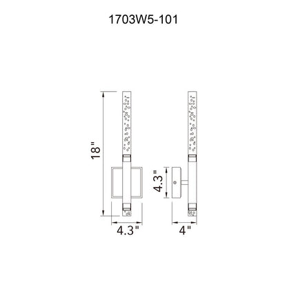 Dragonswatch Integrated LED 5in Black Wall Light