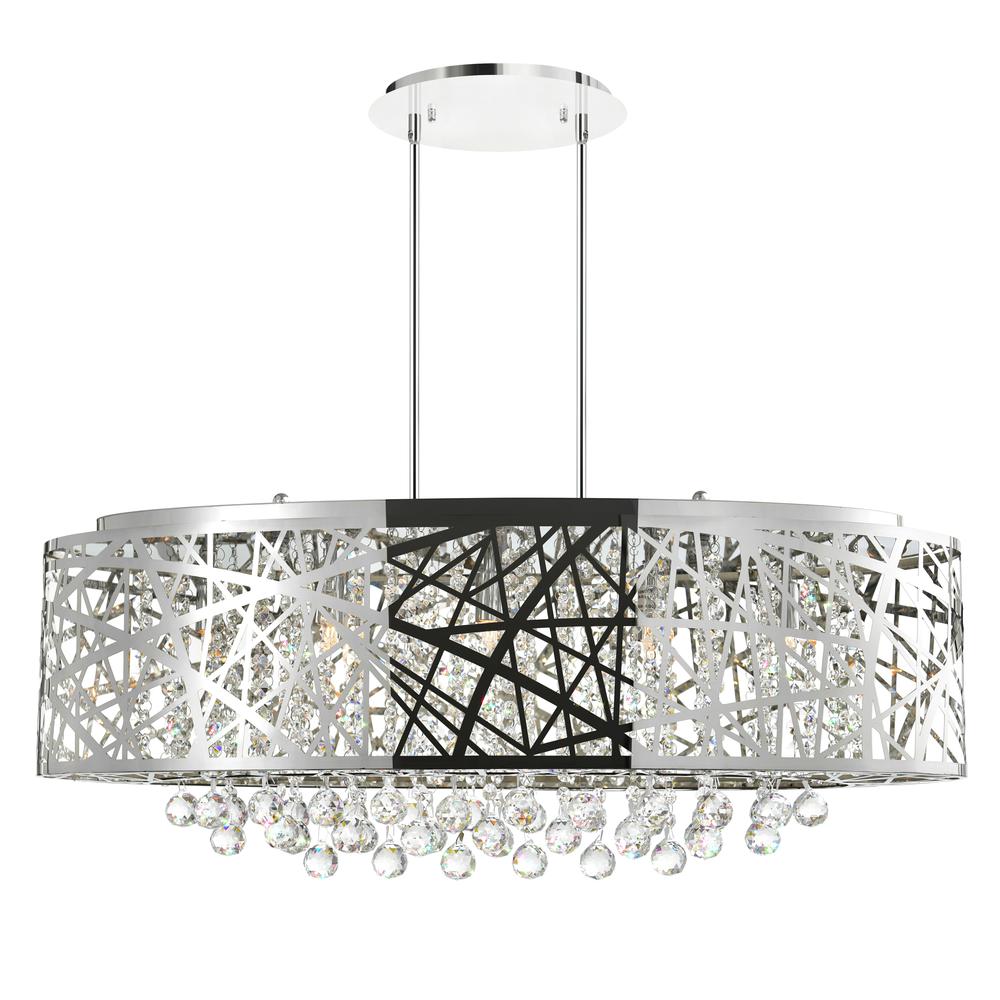 Eternity 8 Light 32in Chrome Drum Shade Chandelier