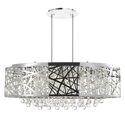 Eternity 8 Light 32in Chrome Drum Shade Chandelier