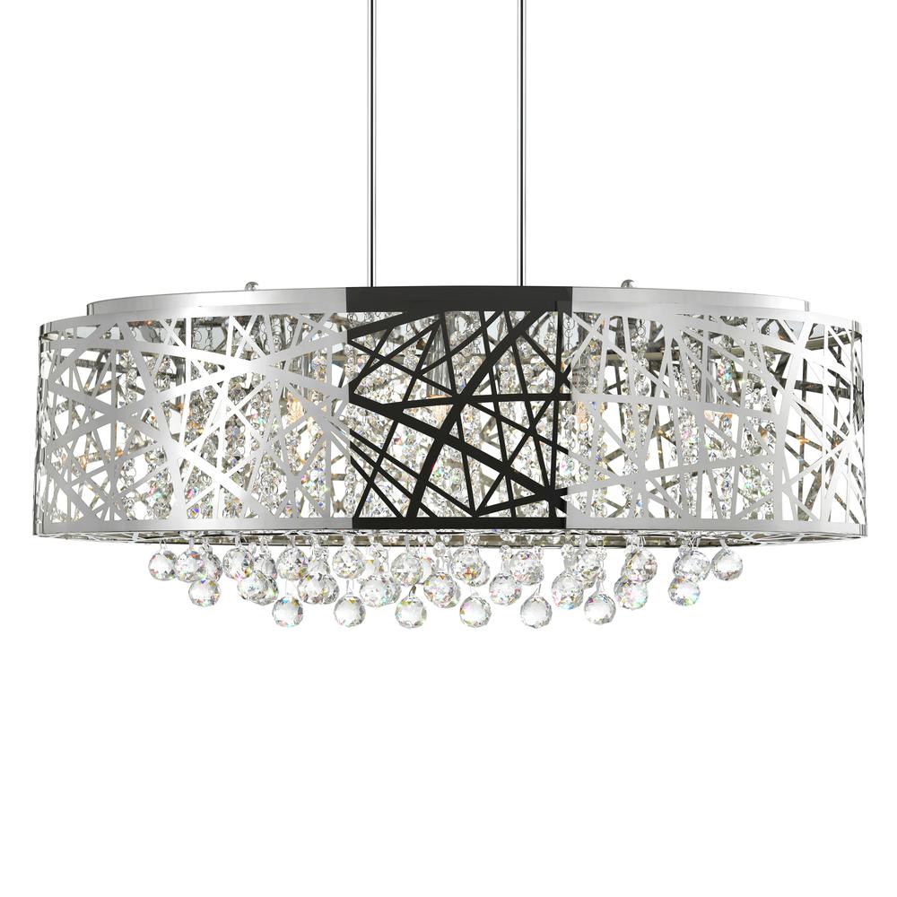 Eternity 8 Light 32in Chrome Drum Shade Chandelier