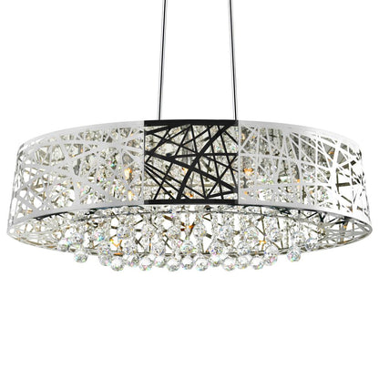 Eternity 8 Light 32in Chrome Drum Shade Chandelier