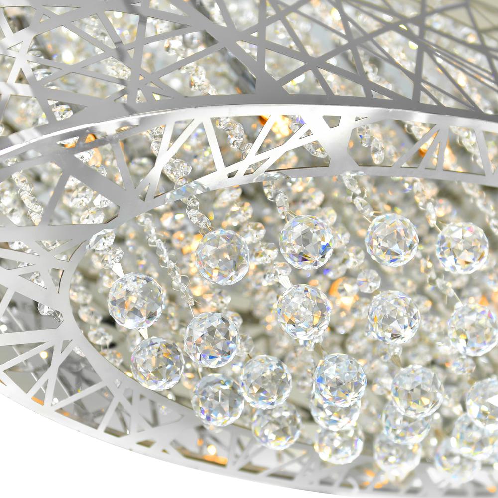 Eternity 8 Light 32in Chrome Drum Shade Chandelier