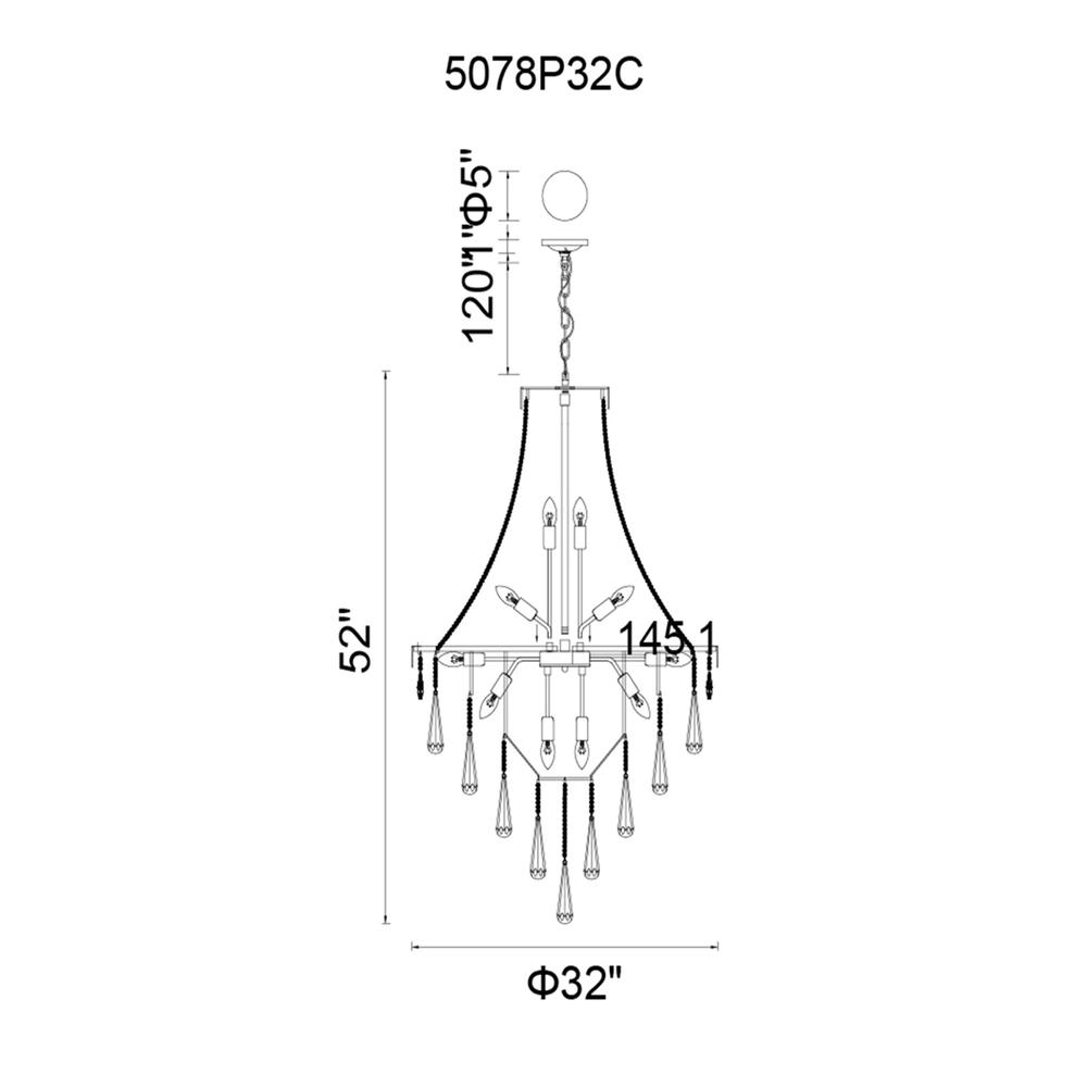Vast 17 Light Down Chandelier With Chrome Finish