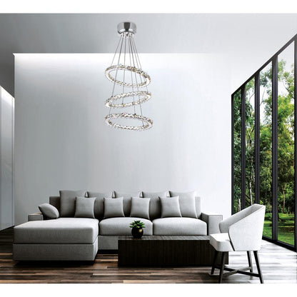 Ring Integrated LED 3-Ring 16in Chrome Chandelier