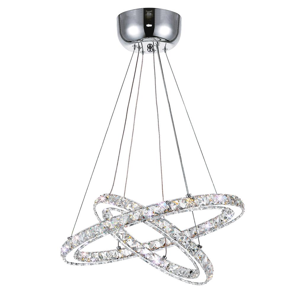 Ring Integrated LED 2-Ring 20in Chrome Chandelier