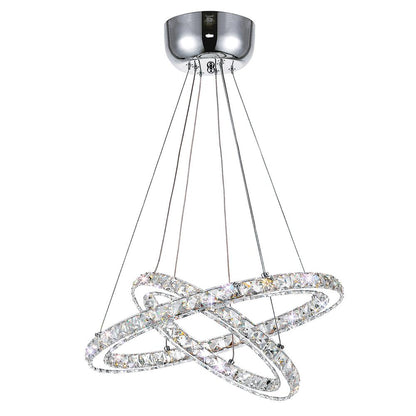Ring Integrated LED 2-Ring 20in Chrome Chandelier