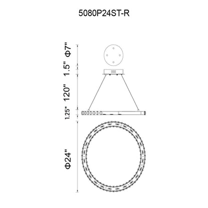 Ring Integrated LED 24in Chrome Chandelier