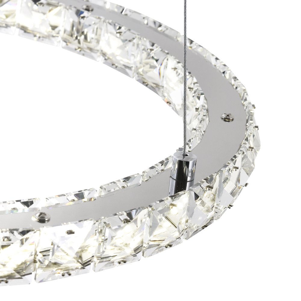 Ring Integrated LED 3-Ring 32in Chrome Chandelier