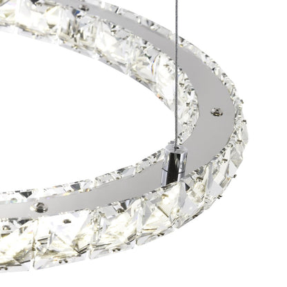 Ring Integrated LED 3-Ring 32in Chrome Chandelier
