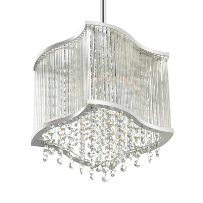 Elsa 3 Light 10in Chrome Drum Shade Mini Pendant