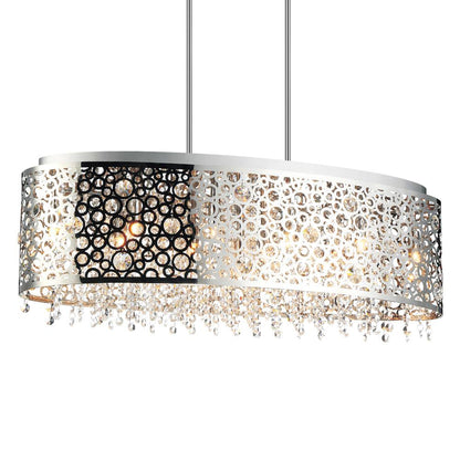 Bubbles 11 Light Drum Shade Chandelier With Chrome Finish