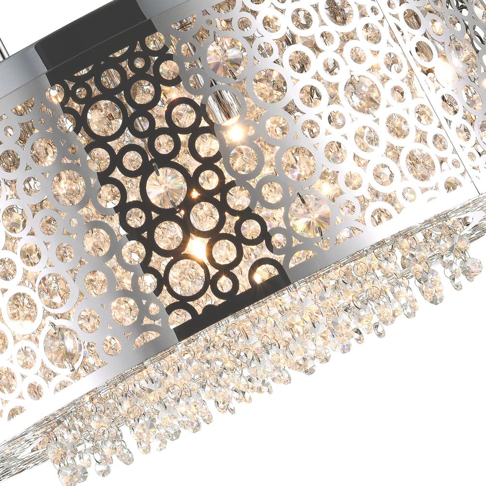 Bubbles 11 Light Drum Shade Chandelier With Chrome Finish